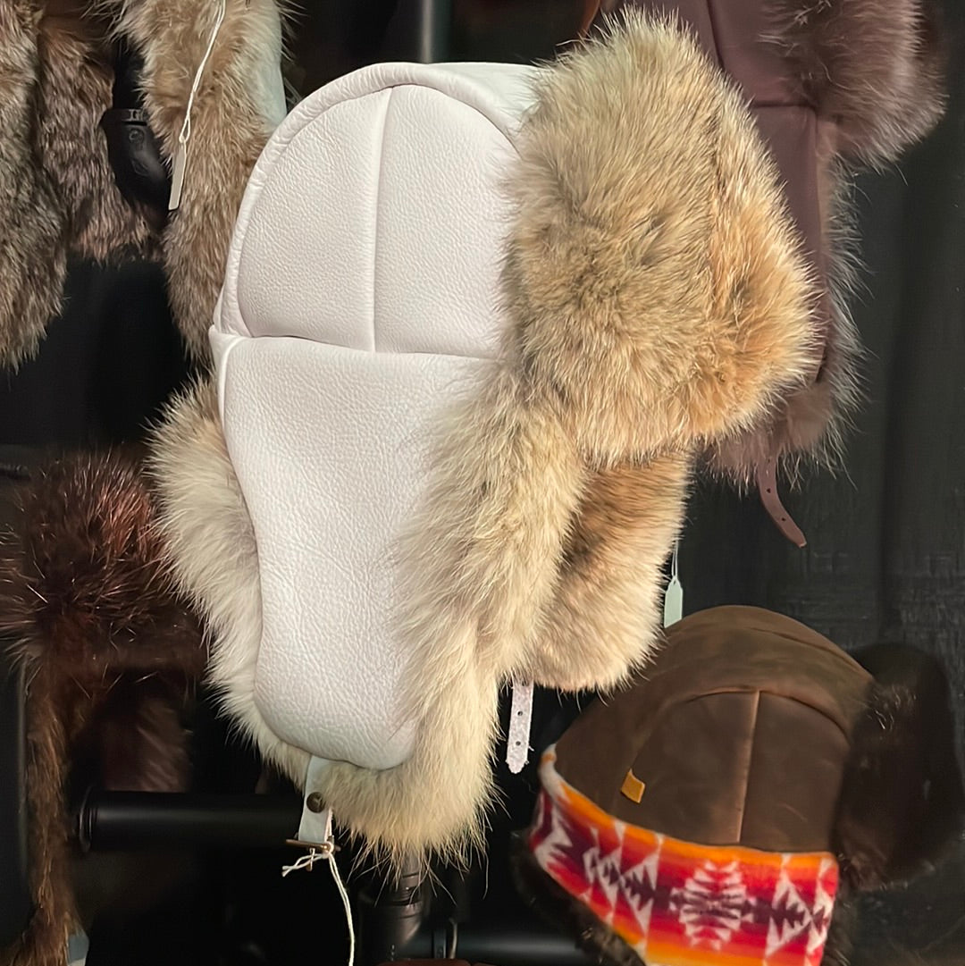 White Coyote Trapper’s Hat