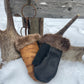 Beaver Trimmed, Cow Hair-on-Hide Uptown Mitts