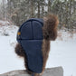 Beaver Trapper's Hat in Navy Blue