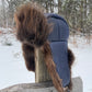 Beaver Trapper's Hat in Navy Blue