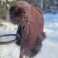 Burgundy Raccoon Trapper's Hat