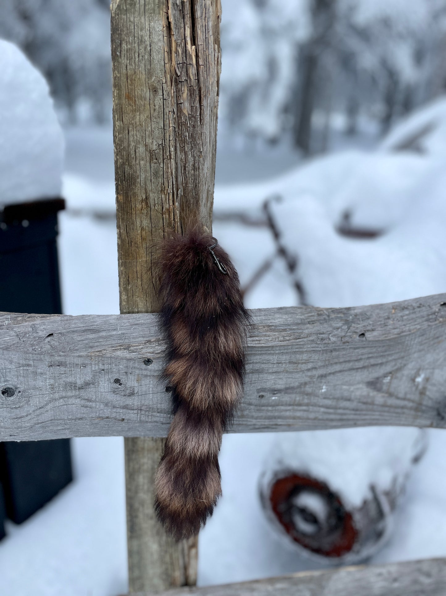 Purple Dyed Raccoon Tail Keychain/Bag Charm