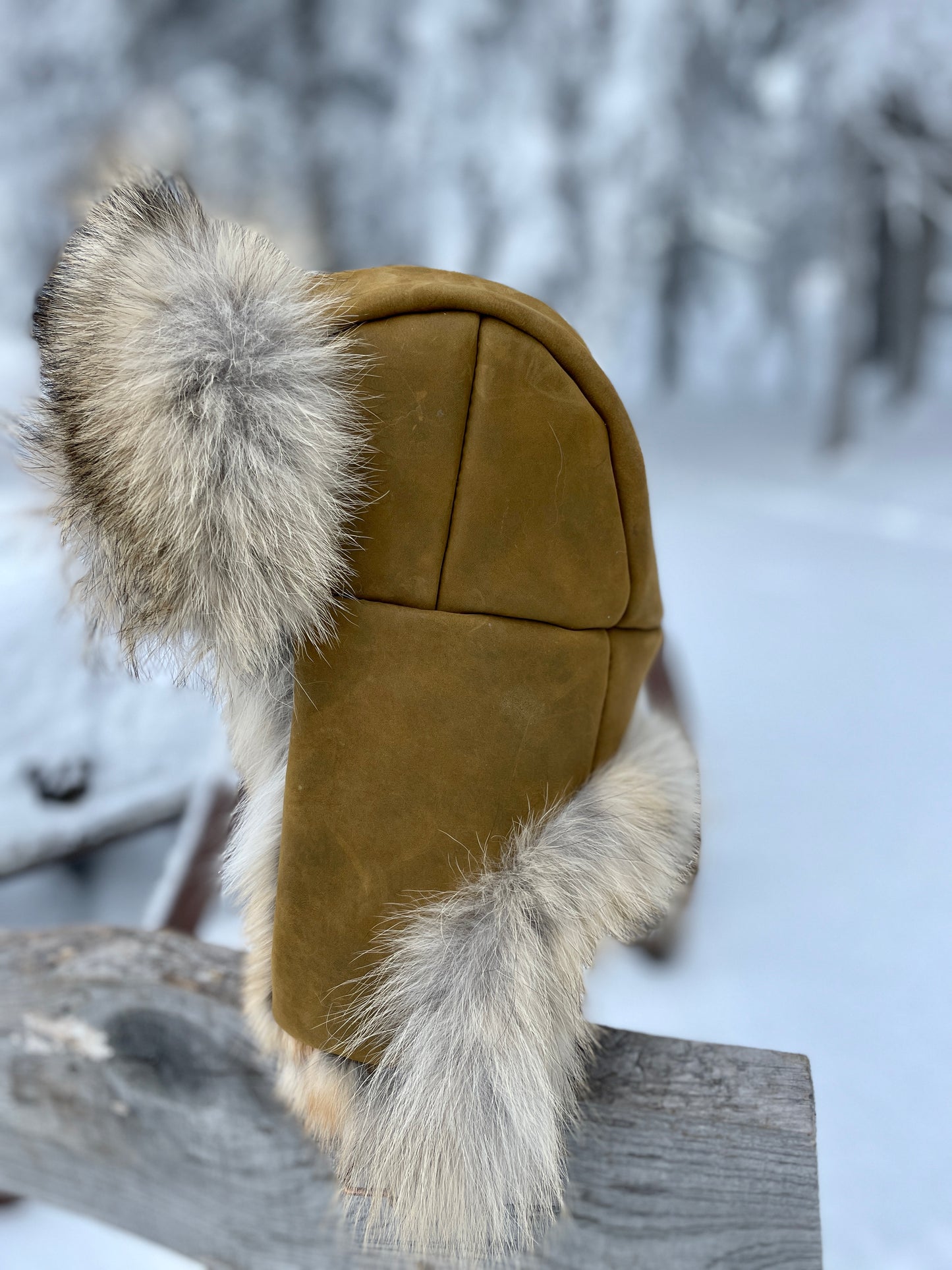 Coyote Trapper's Hat in Olive Green