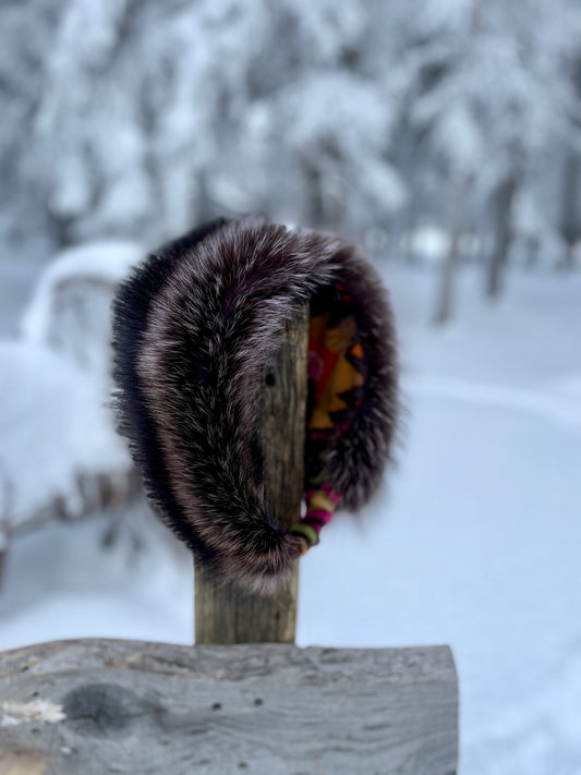 Purple Dyed Raccoon Headband