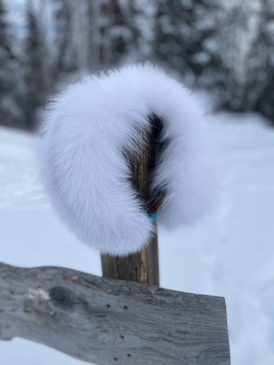 White Marble Fox Headband