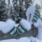 Limited Edition Grey Pendleton & White Marble Fox Mitts