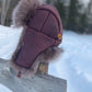 Burgundy Raccoon Trapper's Hat