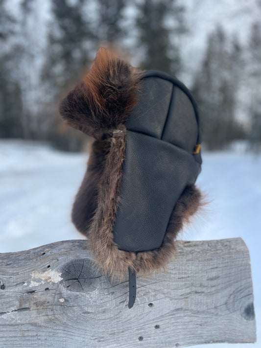 Beaver Trapper's Hat in Black