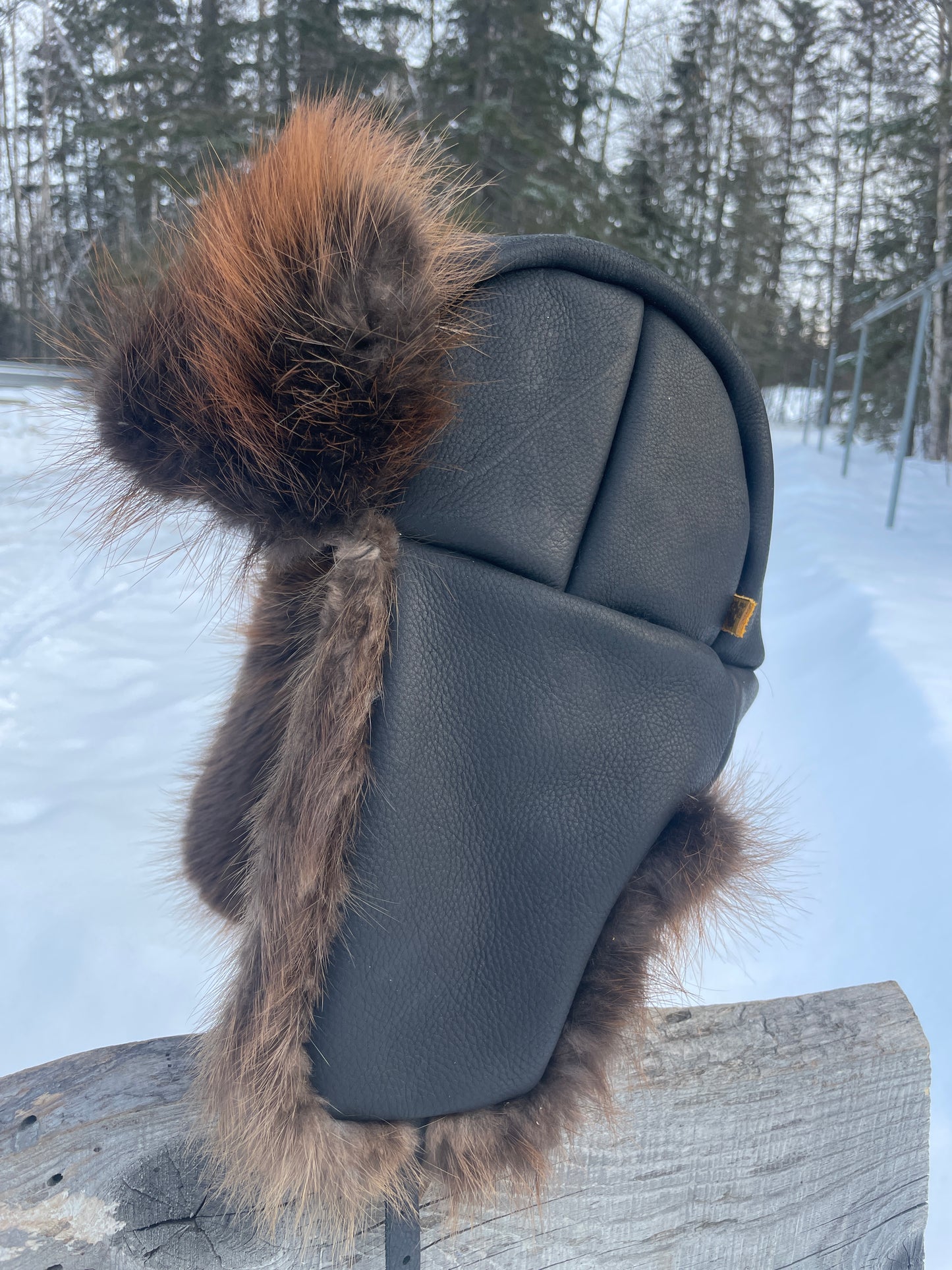 Beaver Trapper's Hat in Black