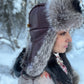 Burgundy Raccoon Trapper's Hat