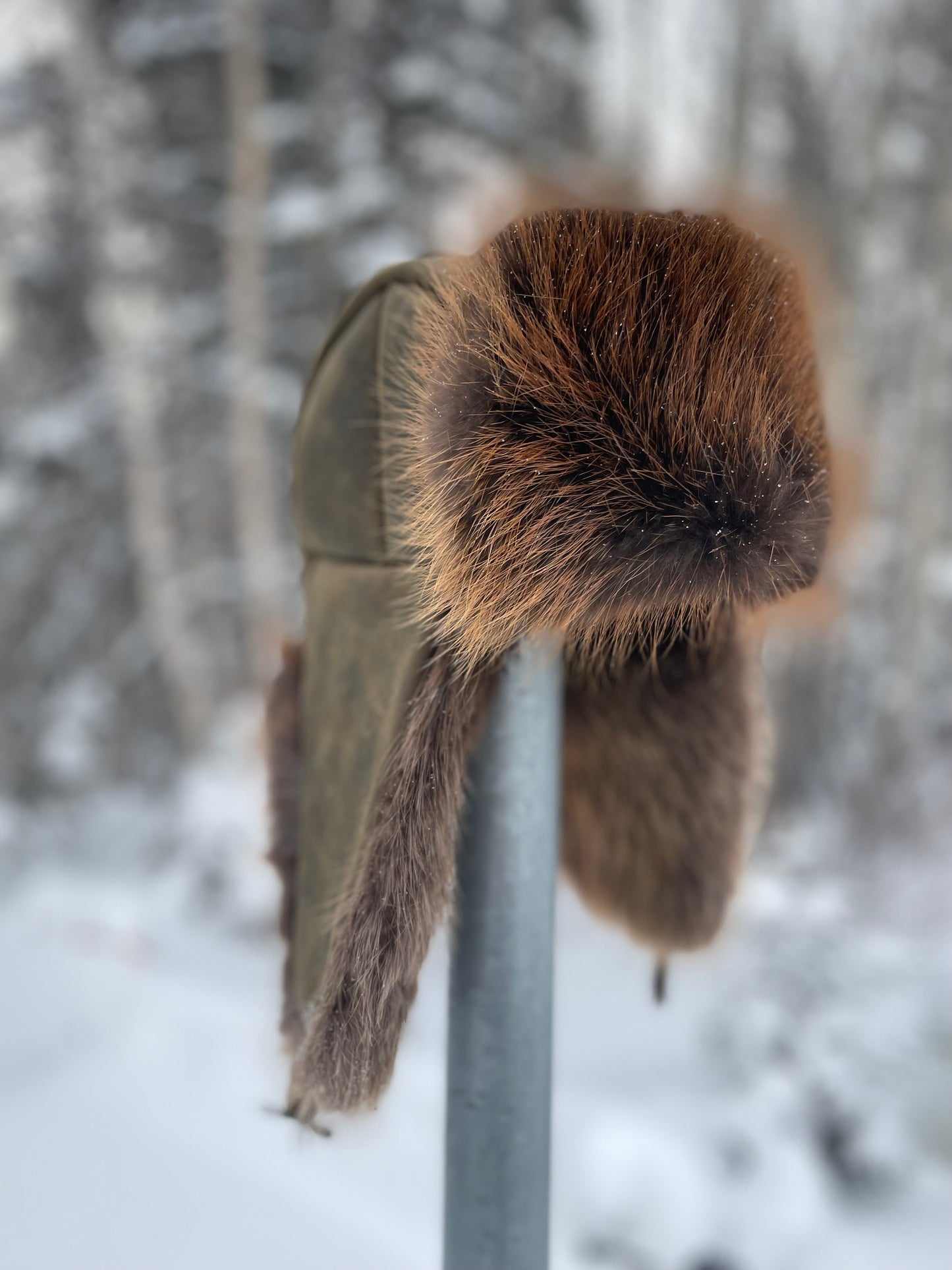 Beaver Trapper's Hat in Army Green